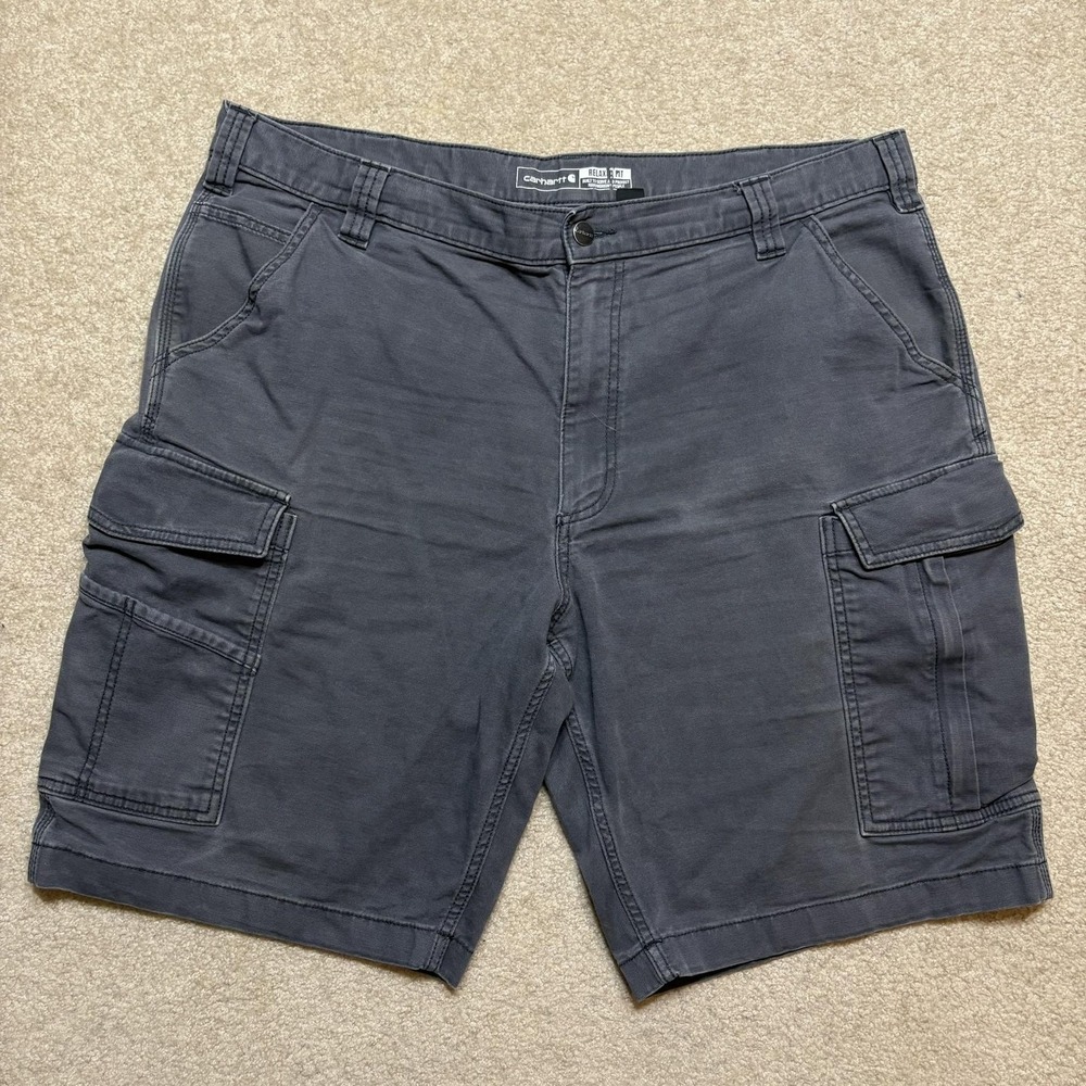 Carhartt Cargo Shorts Mens 40 Gray Relaxed Fit Stretch Canvas Workwear BS3542-M